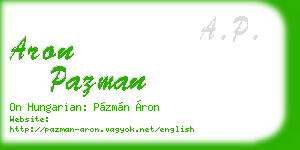 aron pazman business card